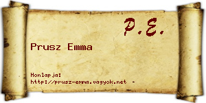 Prusz Emma névjegykártya